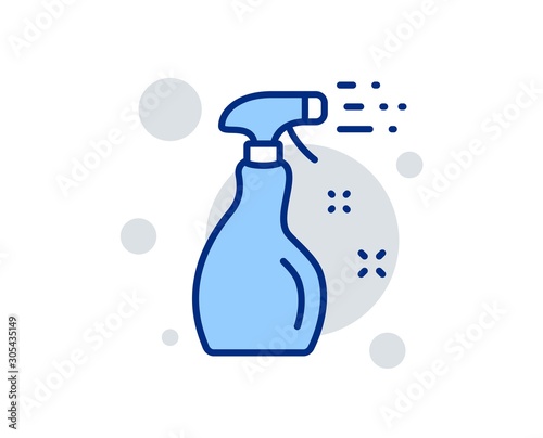 Cleaning spray line icon. Washing liquid or Cleanser symbol. Housekeeping equipment sign. Linear design sign. Colorful cleaning spray icon. Vector