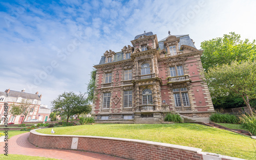 Neo-Gothic Benedictine palace in Fecamp, Normandy, France photo