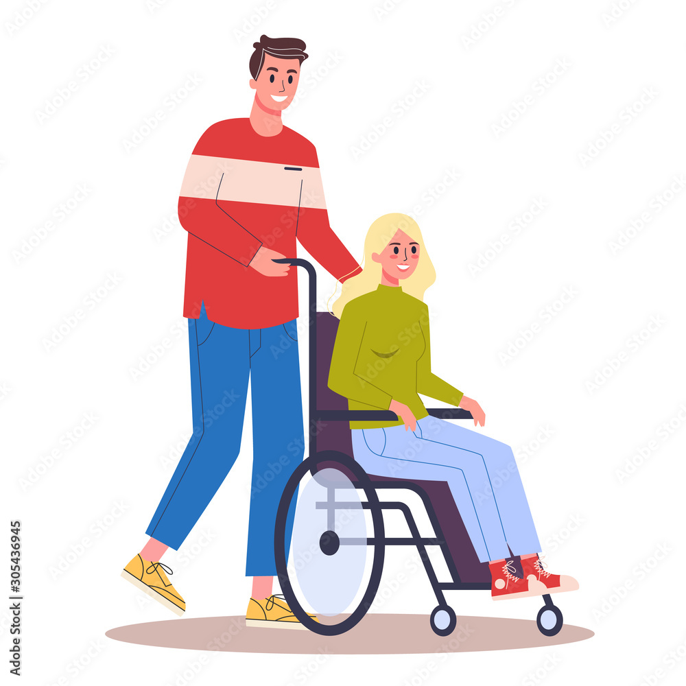 Disabled people living active life concept. Women sitting in wheelchair. Disabled people living active life concept. Women sitting in wheelchair.