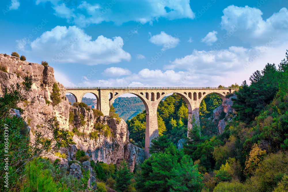 Varda Railway Bridge in Adana city of Turkey. Historical, ancient old railway german bridge Varda Railway Bridge in Adana city of Turkey. Historical, ancient old railway german bridge