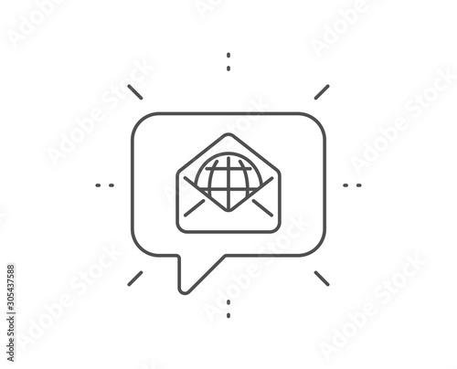 Web Mail line icon. Chat bubble design. Message correspondence sign. E-mail symbol. Outline concept. Thin line web Mail icon. Vector