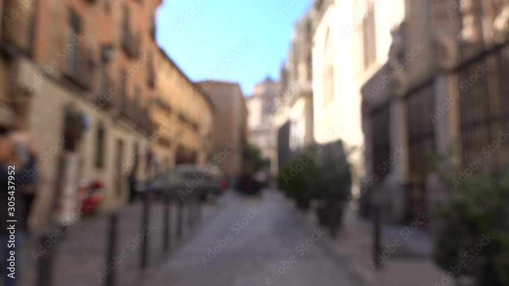 Blurred defocused abstract background view of Madrid in spain Blurred defocused abstract background view of Madrid in spain