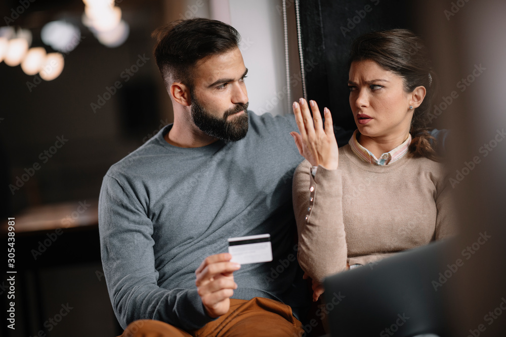Couple having money problem. Unhappy couple. Couple having money problem. Unhappy couple.