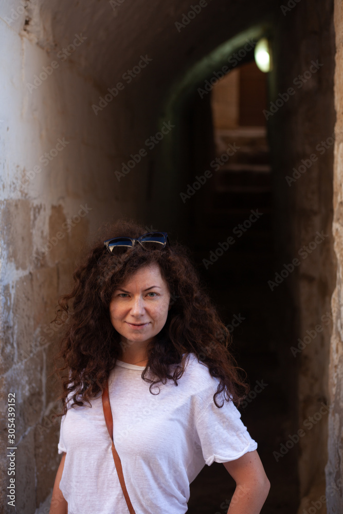 Portrait of a woman in the old town of Jerusalem