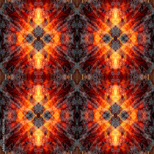 Fire flame seamless pattern on dark background