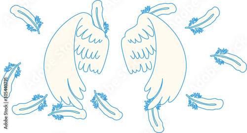 POP Angel wings of feathers fluttering