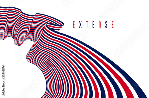 Abstract lines in 3D dimensional perspective abstract vector background, cool funky design layout, 70s retro template.