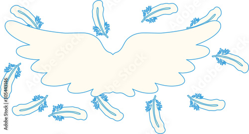 POP Angel wings of feathers fluttering