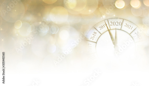 Countdown to midnight concept. Clock of holiday counting last moments before Christmas or New Year 2020.