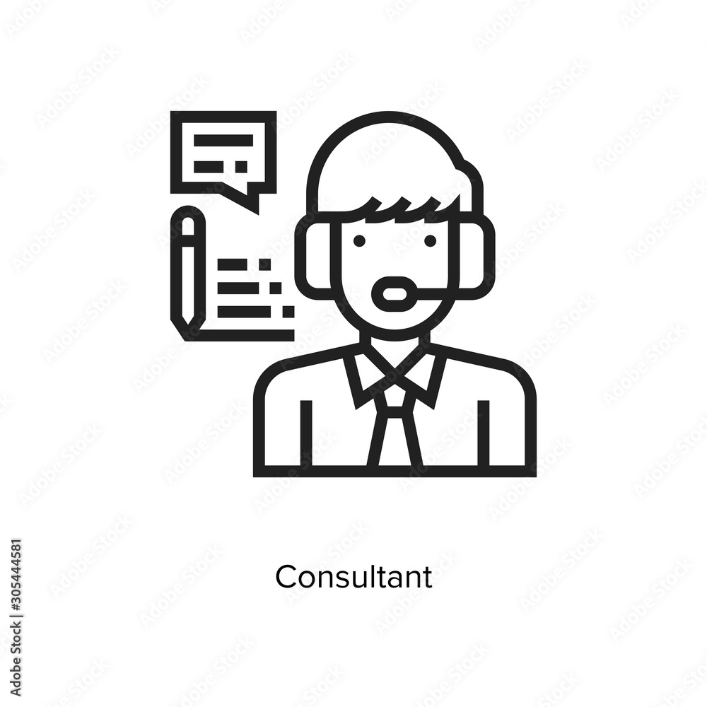 Consultant linear icon vector  illustration on white background