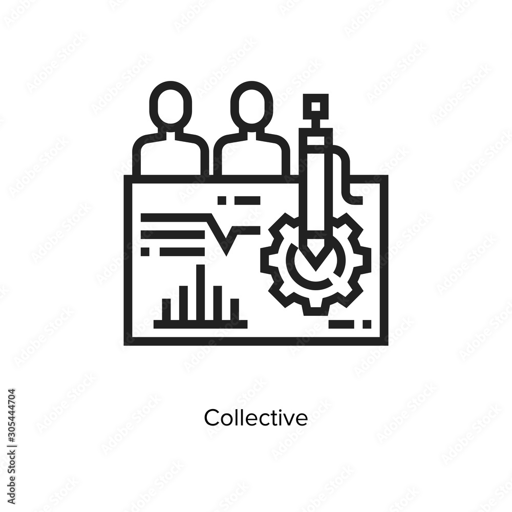 Collective linear icon vector illustration on white background Collective linear icon vector illustration on white background