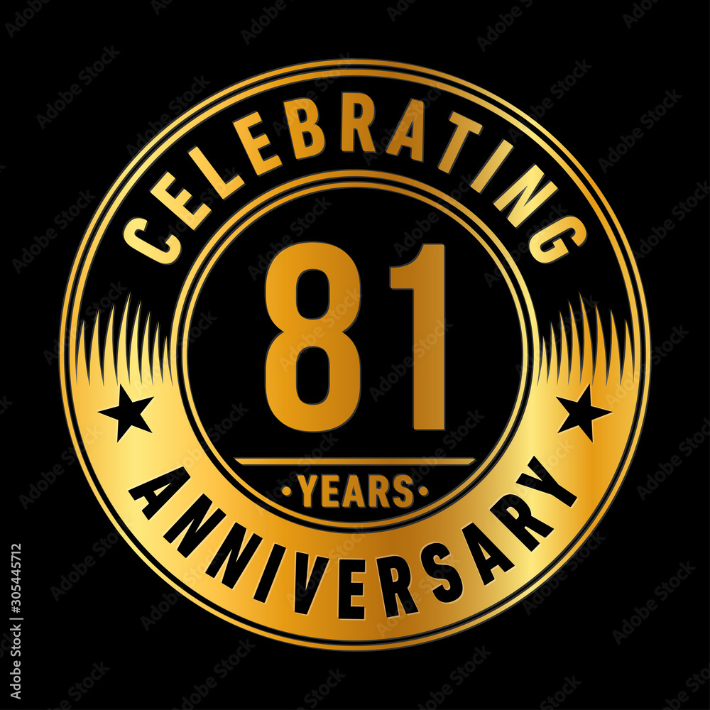 81 years anniversary celebration logo template. Eighty-one years vector and illustration.
