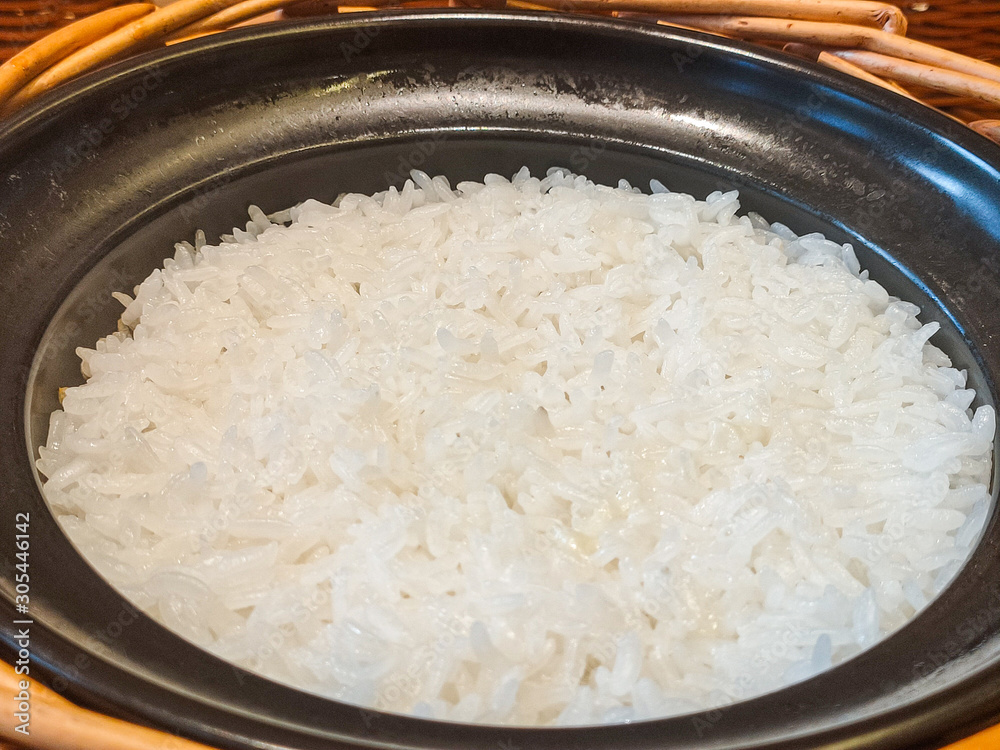 rice in a pan