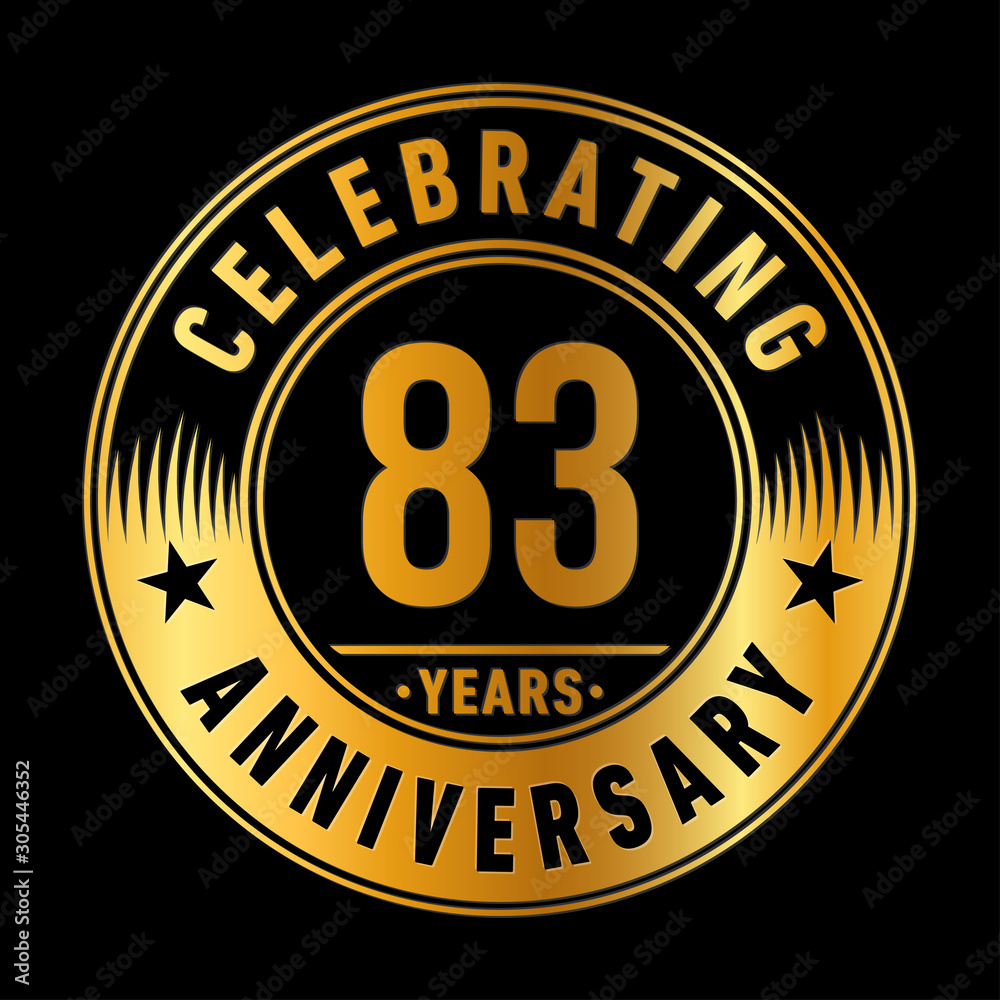 83 years anniversary celebration logo template. Eighty-three years vector and illustration.