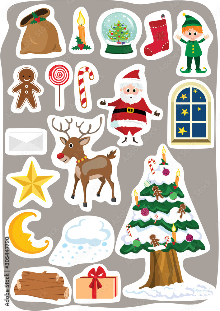 Fototapeta premium Christmas stickers