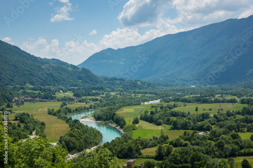 Fototapeta Naklejka Na Ścianę i Meble -  Valley Soca river near Kobarid, Slovenia