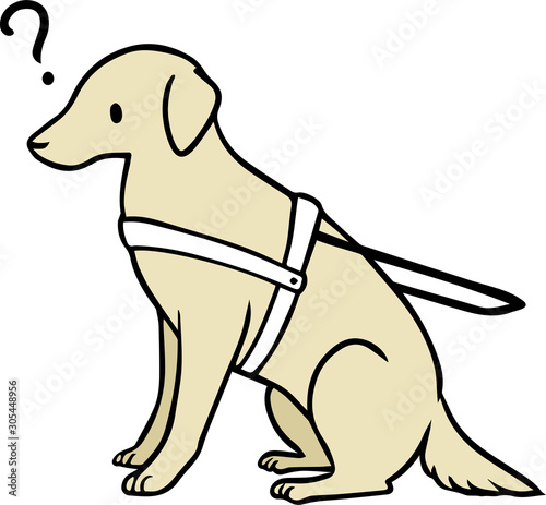 介助犬のイラスト_？マーク