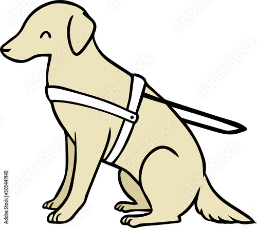 介助犬のイラスト_ご機嫌