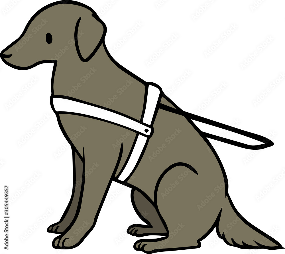 黒い介助犬のイラスト Stock Vector Adobe Stock