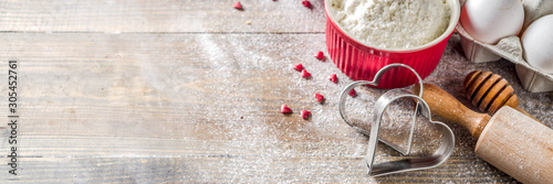 Fotografie, Obraz Valentine day baking background