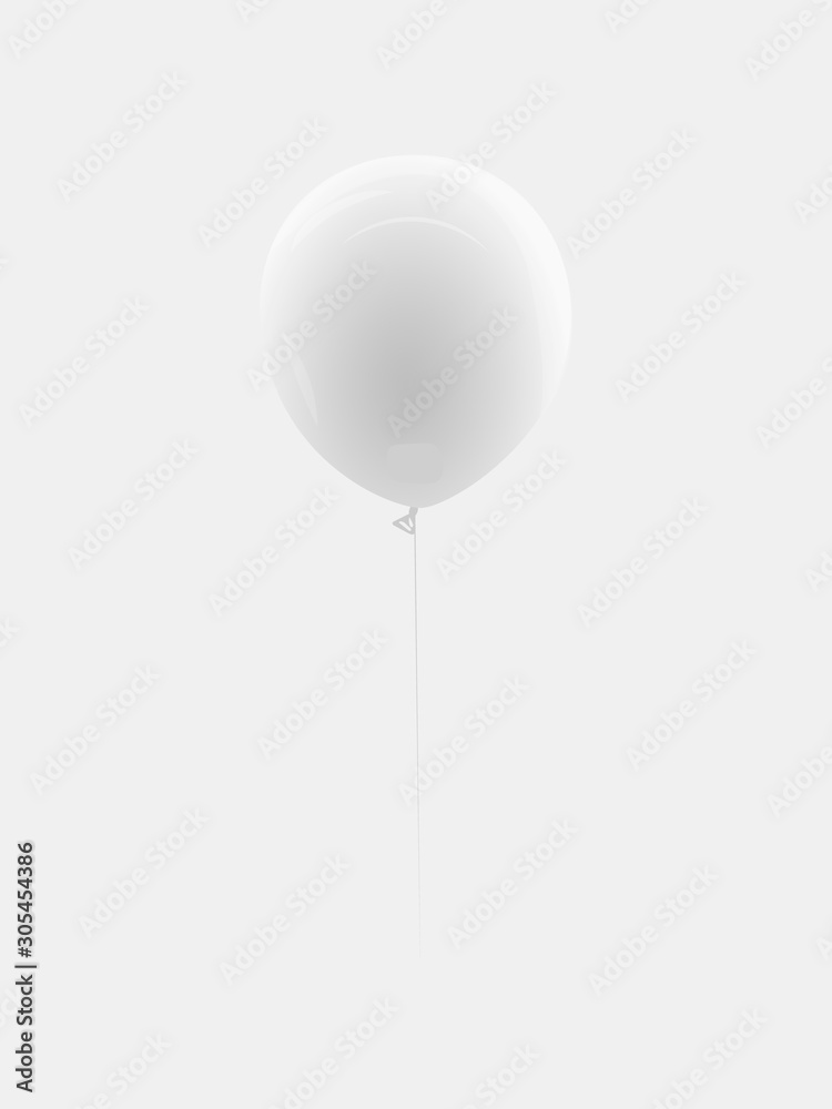 Realistic white balloon isolated on transparent background. Vector ...