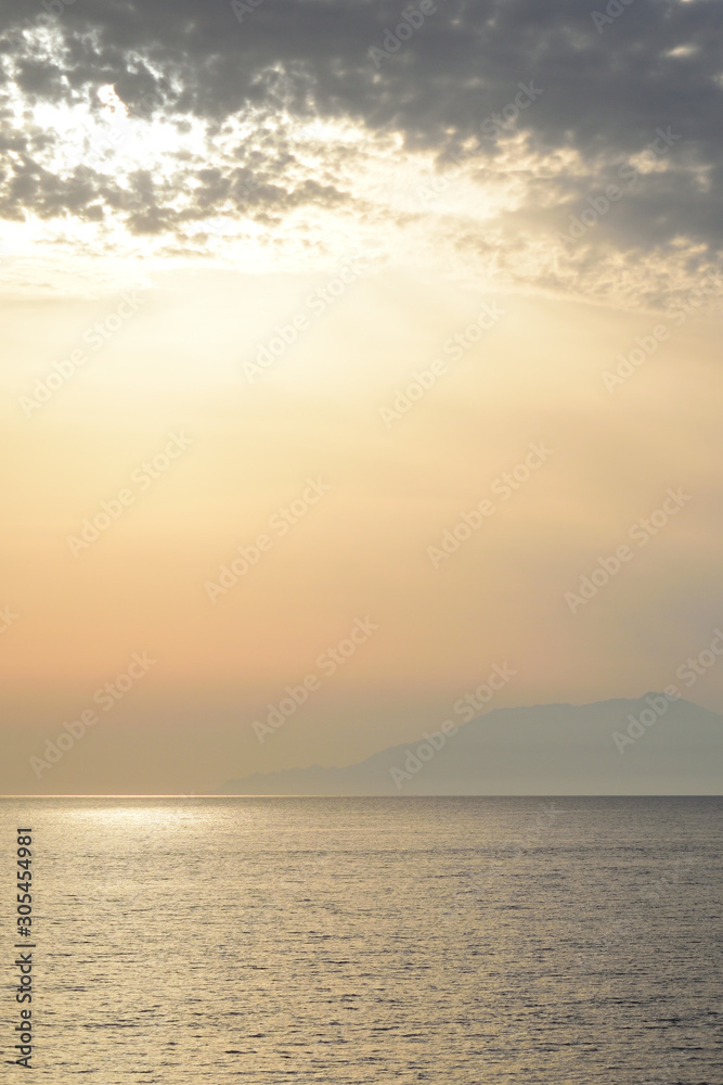 Seascape - view of Samothraki on sunset
