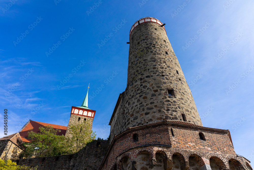 Old Waterworks tower and Church of St. Michael. Bautzen. Germany.