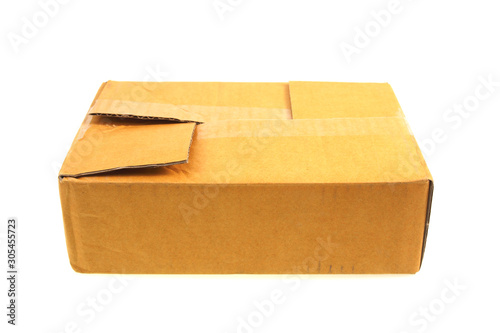 old paper box on white background