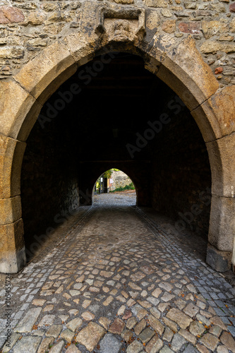 The fortress wall and arch with the gates of the old city. Bautzen. Germany