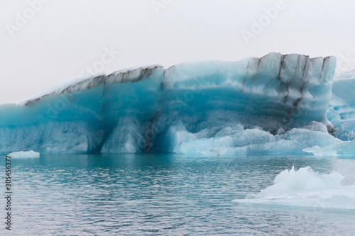 Iceberg lagoon jokulsarlon on the south of Iceland. Toned