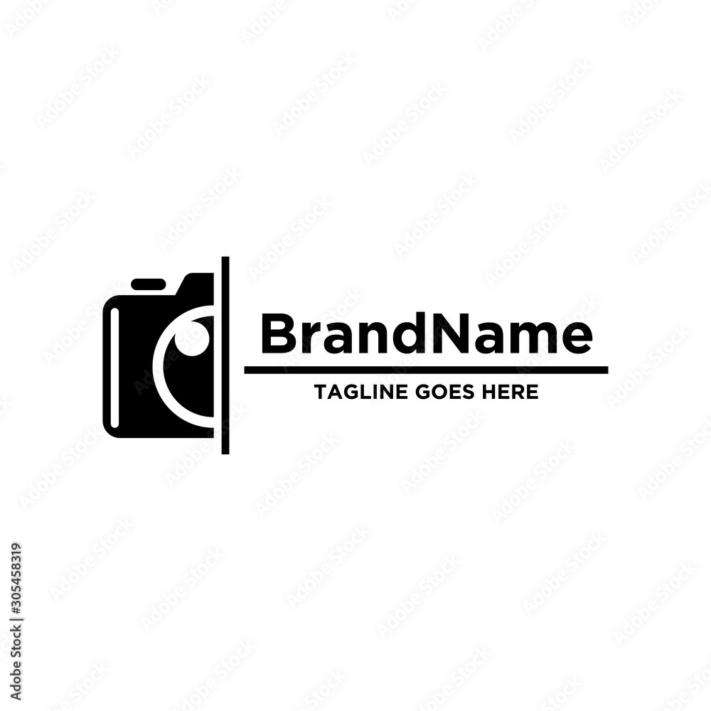 Camera logo icon vector. Simple design on white background. Camera logo icon vector. Simple design on white background.
