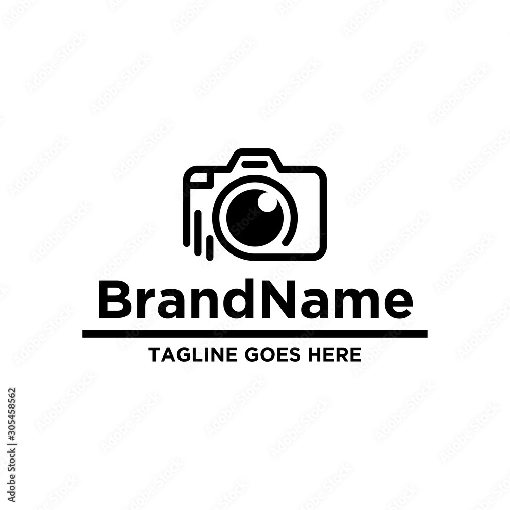 Camera logo icon vector. Simple design on white background.