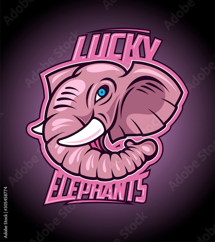 Elephant logotype, sport infographic team pictogram, t-shirt tee print