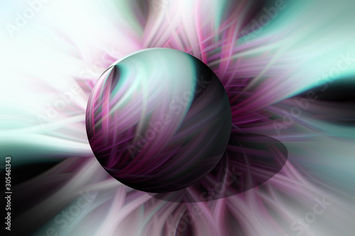purple flower abstract sphere 3d