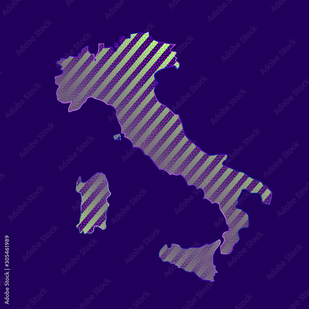 Map of Italy. Bright illustration with colorful italian map. Italy map with Italian regions