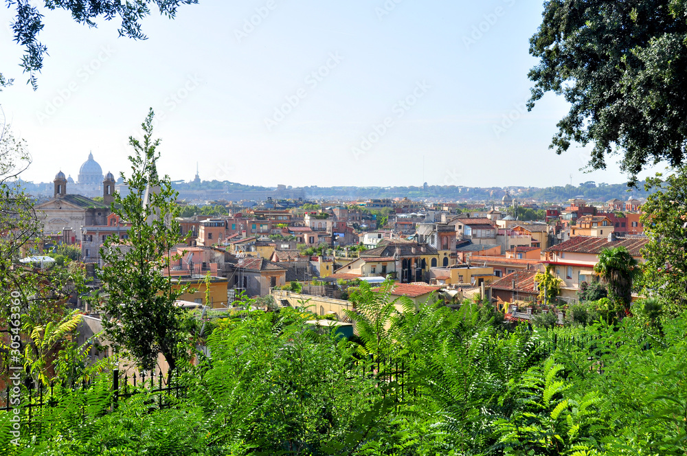 View from the gardens of Villa Borghese, Roma, Rome