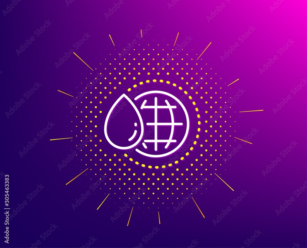 World water line icon. Halftone pattern. Clean aqua drop sign. Liquid symbol. Gradient background. World water line icon. Yellow halftone pattern. Vector World water line icon. Halftone pattern. Clean aqua drop sign. Liquid symbol. Gradient background. World water line icon. Yellow halftone pattern. Vector