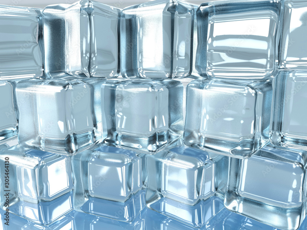 3d illustration of ice cube surface with window and light reflexion background 3d illustration of ice cube surface with window and light reflexion background