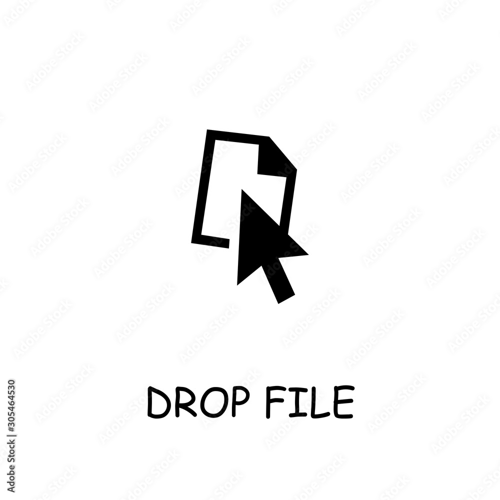 Drop File flat vector icon Drop File flat vector icon