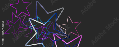 Abstract christmas star glass 3D panorama design illustration