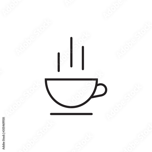 CUP OF COFFEE simple linear Icon on white background, Cup of tea. Editable stroke. Can be used as a banner sticker and much more. VECTOR. EPS 10