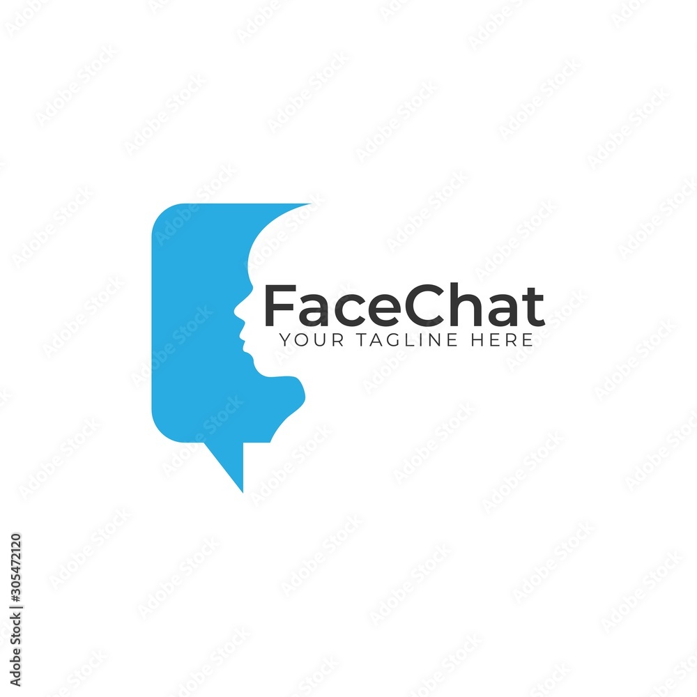 face chat logo design vector illustration