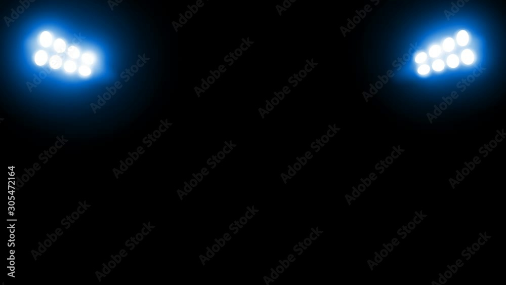 Animation Football arena field with bright stadium lights.