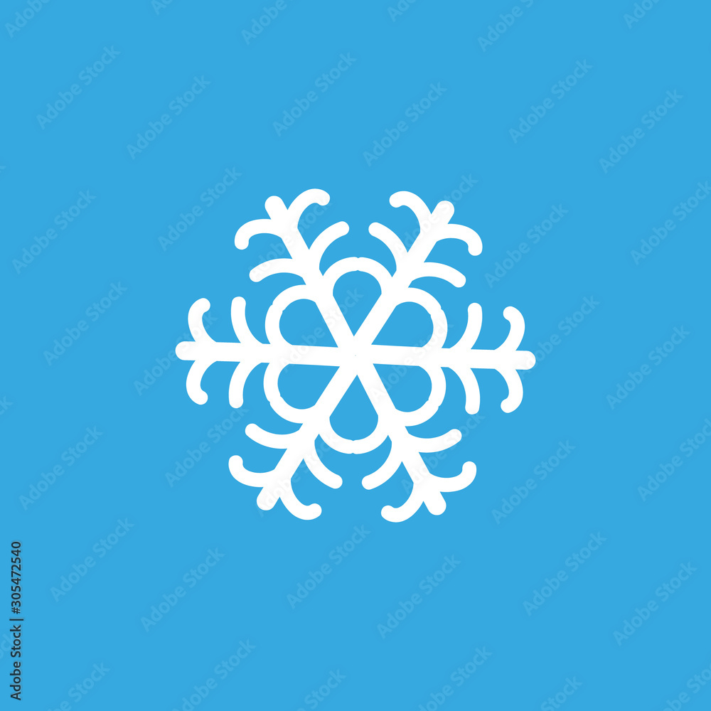 Simple whrite winter snowlake. Christmas vector icon. Simple whrite winter snowlake. Christmas vector icon.