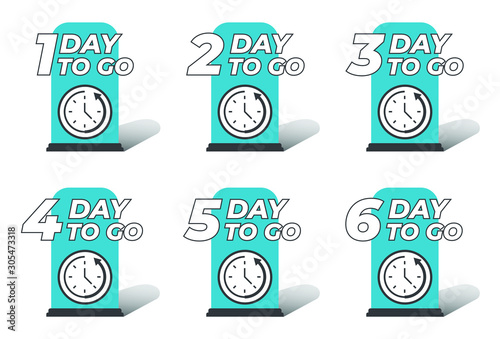 Countdown left days banner. Number days  vector illustration template. can be use for promotion, sale, landing page, template, ui, web, mobile app, poster, banner, flyer