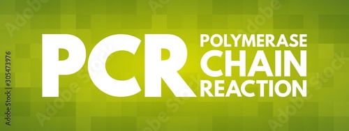 PCR - Polymerase Chain Reaction, acronym, medical concept background