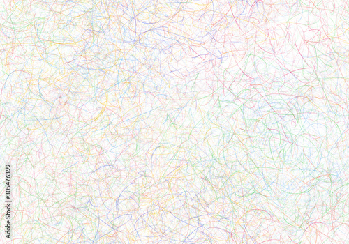 Beautiful colorful lines and fibers on white background for seamless pattern, decoration, and making cool banner on page, presentation and website