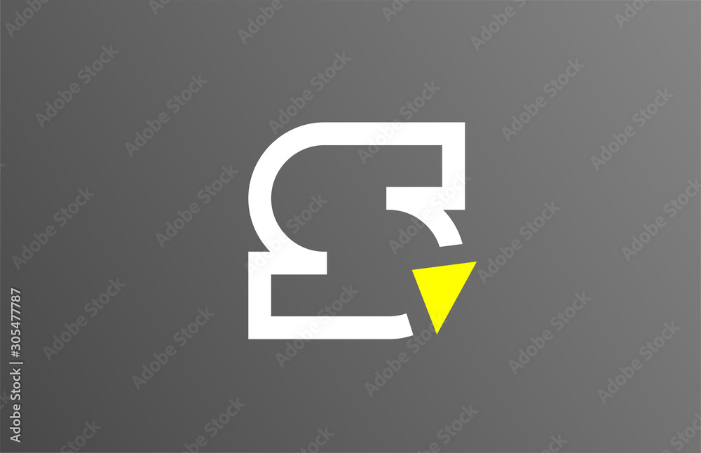 grey white yellow letter S alphabet logo design icon for business grey white yellow letter S alphabet logo design icon for business