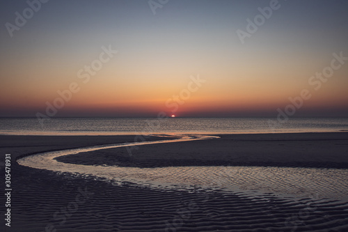 Sonnenuntergang am Strand beim Roten Kliff auf der Insel Sylt