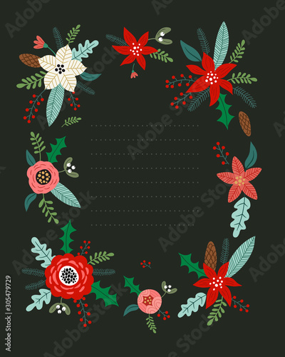 Holidays Floral christmas new year pattern